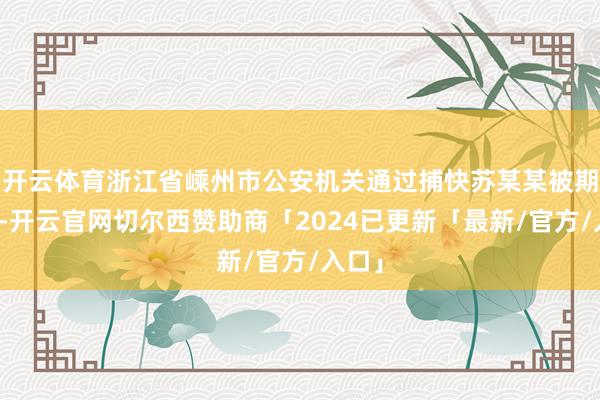 开云体育浙江省嵊州市公安机关通过捕快苏某某被期骗案-开云官网切尔西赞助商「2024已更新「最新/官方/入口」